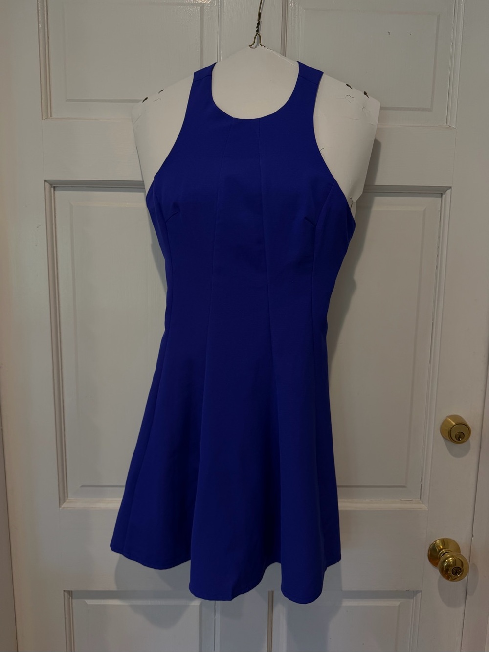 Lulu's purple Halter Fit-and-Flare Mini Dress